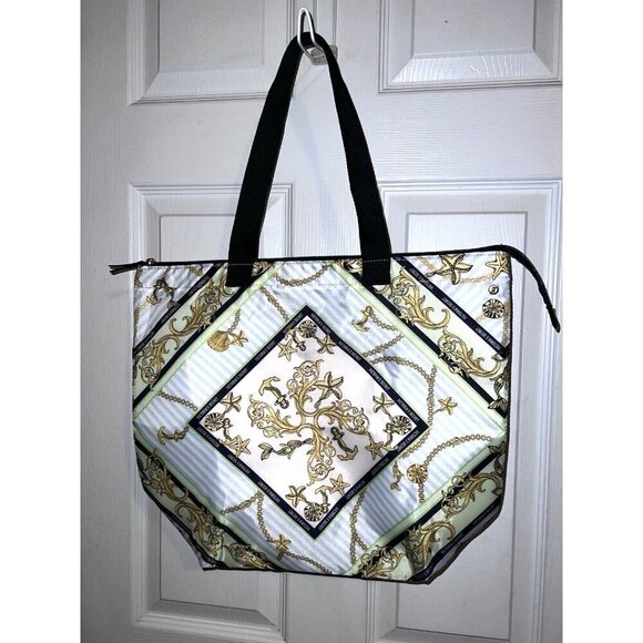 NWOT VICTORIA'S SECRET Insulated Cooler Tote Bag Zip Top Nautical Beach Themed - Picture 12 of 16